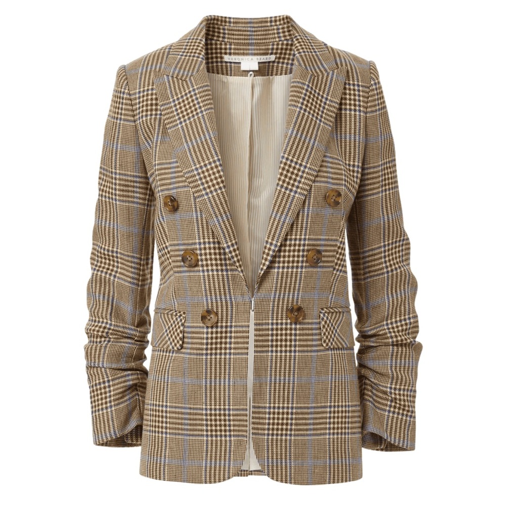 Veronica Beard Beacon Dickey Jacket in Camel & Steel Blue